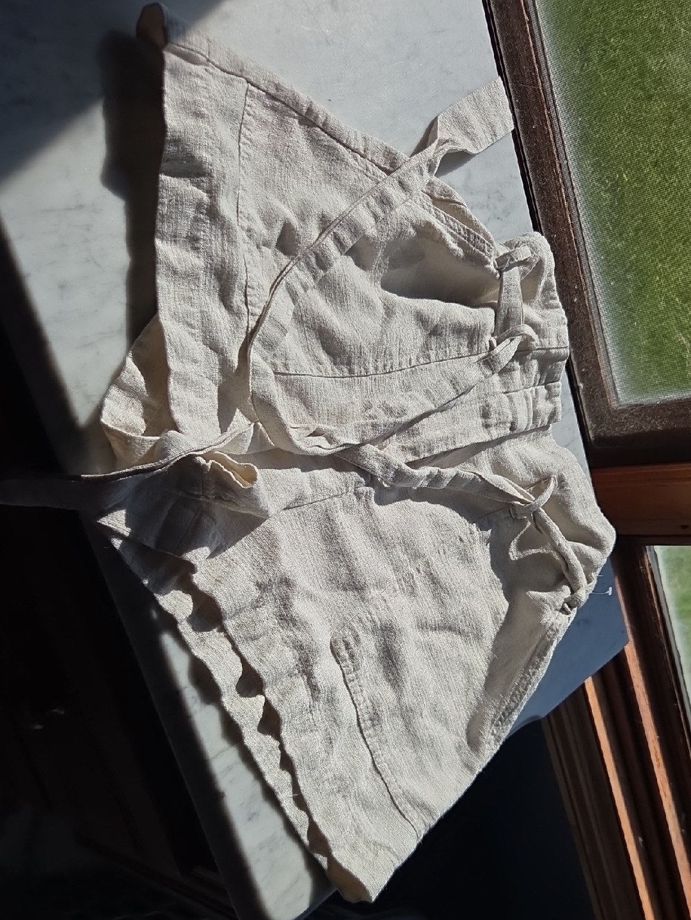 H&M Cream Textured Tie-Waist Women’s Shorts